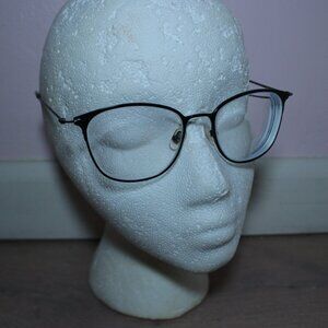 Unbranded Black Oversized Square Metal Eyeglasses Frames